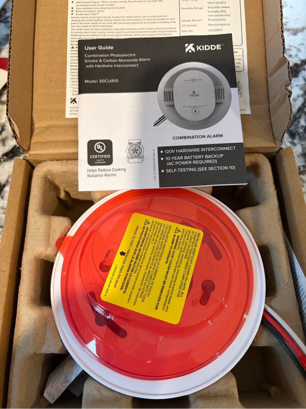 Combination Smoke & Carbon Monoxide Alarm - Red/White NIB